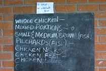 Chalkboard list of groceries